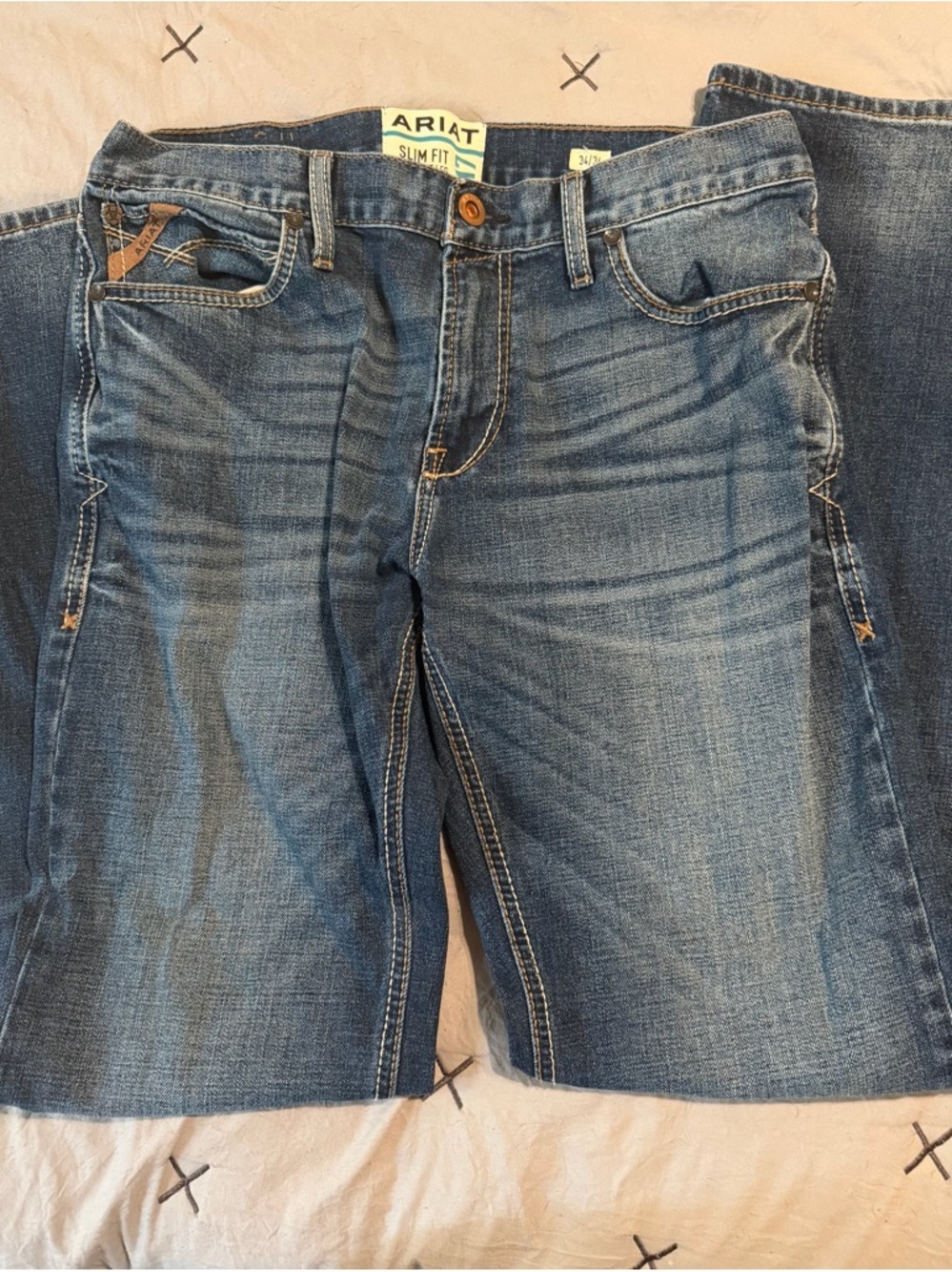 Ariat Men's Slim Straight Blue Wash Jeans